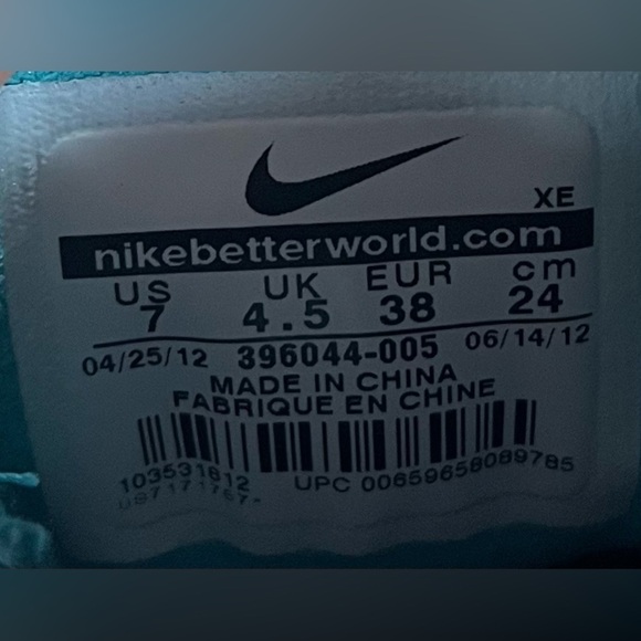 Nike Free Run 7.0 Womens Size 7 Running Shoes Sneakers Greenish-Blue 396044-005 - Picture 8 of 8